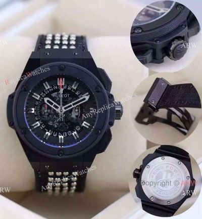 Replica Hublot King Power Solid Black Rubber Chronograph Watch - 2016 New
